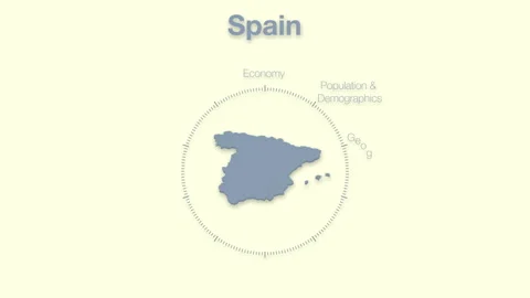Spain MAP revealingmotion graphics data elements Stock Footage 339878240