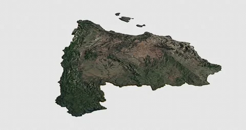 Spain map rotate 360 loop ccw with 3d relief 4K satellite ground height Stock Footage 219853112