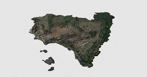 Spain map rotate 360 loop cw with 3d relief 4K satellite ground height Video stock 219853604