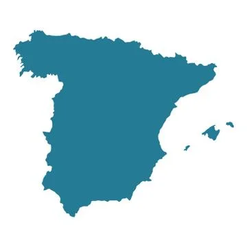 Spain map shape vector. 스톡 일러스트
