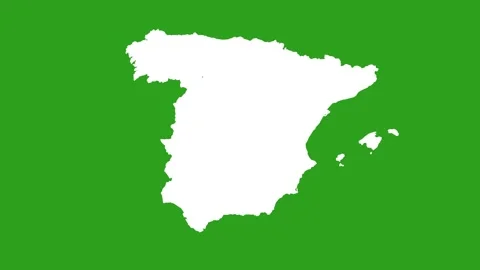 Spain Map Showing All States Isolated Green Screen Animation 4K Stock Footage 331350981