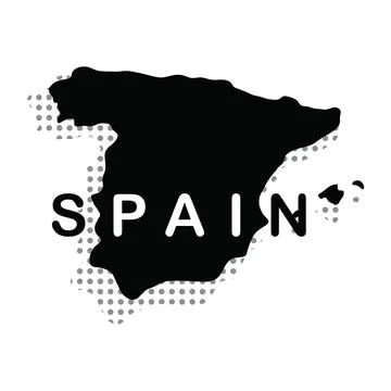 Spain map silhouette with halftone.Modern vector illustration. Stock Illustration