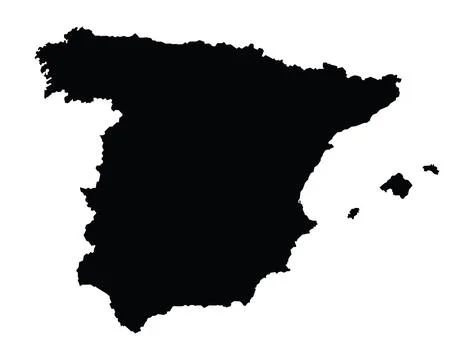 SPAIN MAP SILHOUETTE VECTOR ART Stock Illustration