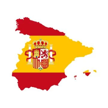 Spain map with spain flag inside Stock Illustration