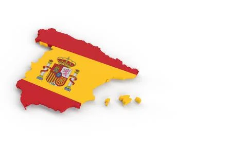 Spain map with Spanish flag 3D rendering Illustrazione stock