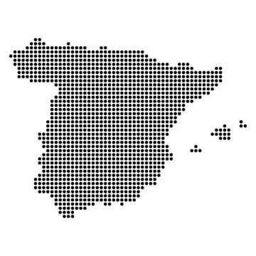 Spain map symbol dot shape, travel web flat concept icon vector illustration 스톡 일러스트