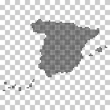 Spain map symbol dot shape, travel web flat concept icon vector illustration Stock Illustration
