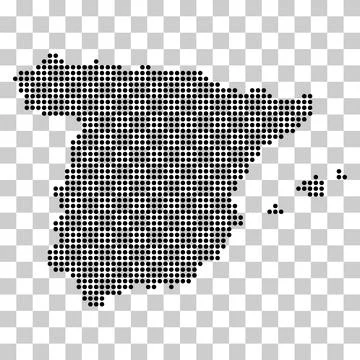 Spain map symbol dot shape, travel web flat concept icon vector illustration Stock Illustration