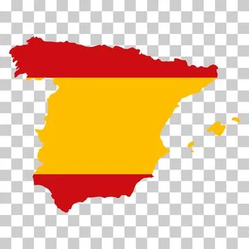 Spain map symbol flag shape, travel web flat concept icon vector illustration Stock Illustration