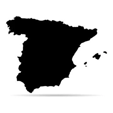 Spain map symbol shape, travel web flat concept icon vector illustration イラスト素材