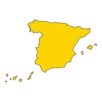 Spain map symbol shape, travel web flat concept icon vector illustration イラスト素材