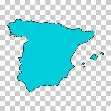 Spain map symbol shape, travel web flat concept icon vector illustration Stock Illustration