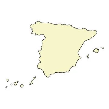 Spain map symbol shape, travel web flat concept icon vector illustration Stock Illustration