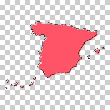 Spain map symbol shape, travel web flat concept icon vector illustration Stock Illustration