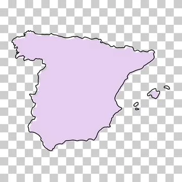 Spain map symbol shape, travel web flat concept icon vector illustration Illustrazione stock