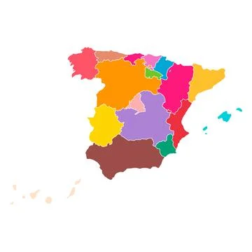 Spain map symbol shape, travel web flat concept icon vector illustration Illustrazione stock