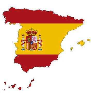 Spain map on white background with clipping path Stock Illustration