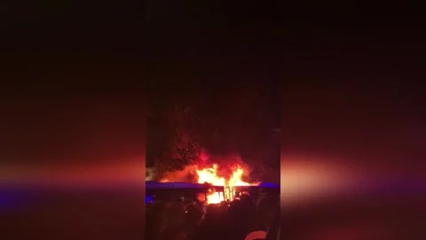 Spain: Massive Fire Erupts At Barcelona Stadium During Barca-Bruges Match... Vidéo 320740562