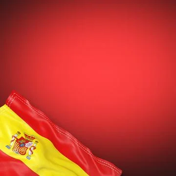 Spain - national flag and gradient background - square format - 3D illustrati Stock Illustration