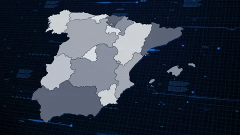 Spain network map Stock Footage 87976800