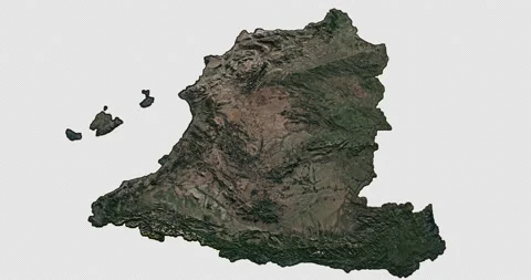 Spain north to south map with 3d relief 4K satellite ground top height Stock Footage 219853259