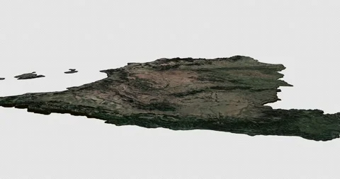 Spain north to south map with 3d relief 4K satellite ground low height Stock Footage 219853271