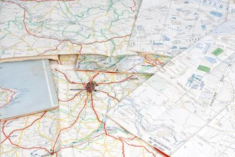 Spain old road maps Foto stock