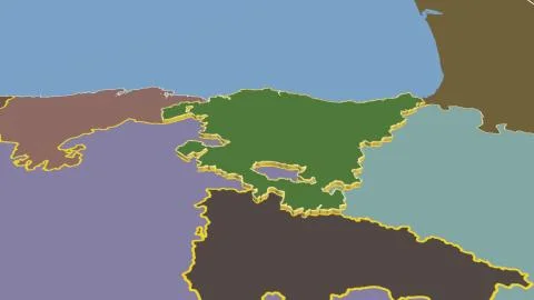 Spain - Pais-Vasco extruded on solid map 스톡 일러스트