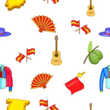 Spain pattern, cartoon style Stock Illustration