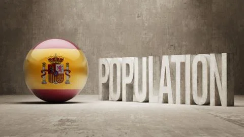 Spain. Population Concept. Stock Illustration