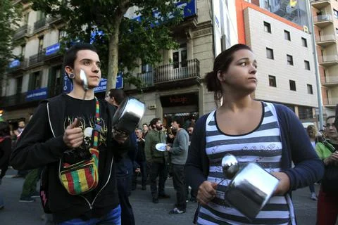 Spain Protest Can Vies - May 2014 Fotos de archivo