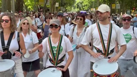 Spain: Protest in Madrid Over Shortages in Public Healthcare System. Stock Footage 336280221