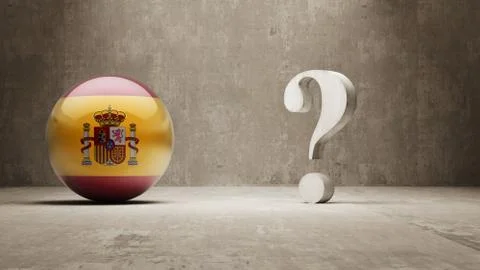 Spain. Question Mark Concept. Stock Illustration