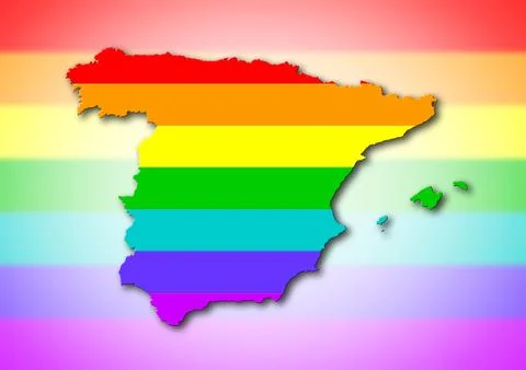 Spain - rainbow flag pattern イラスト素材