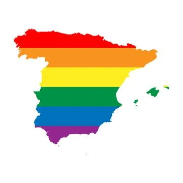 Spain rainbow vector map Stock Illustration