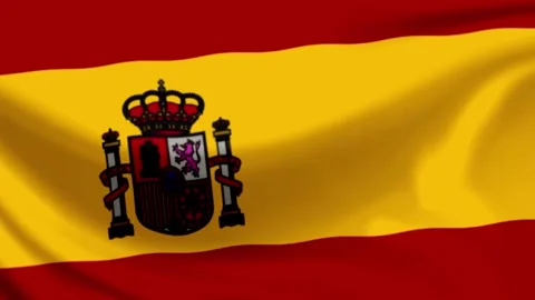 Spain Realistic Flag Waving Motion Graphics Animation in 4K Stock Footage 340279841