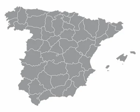 Spain regions map Stock Illustration