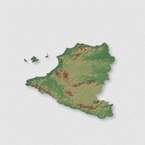 Spain Rotating 3D Relief Map Seamless Loop, Alpha Channel 4K Stock Footage 340700263