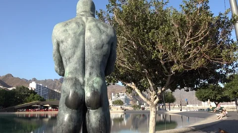 Spain Santa Cruz de Tenerife statue of war memorial with naked back