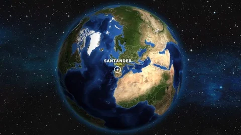 SPAIN SANTANDER ZOOM IN FROM SPACE Stock Footage 115857304