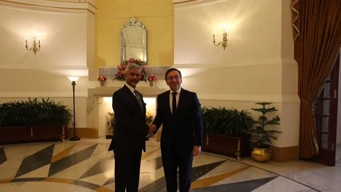 Spain seeks deeper partnership with fast-growing India, INDIA, IN - 21 Jan 2026 Stock Footage 327274397