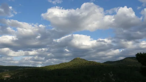 Spain Serrania de Cuenca mountain clouds time lapse Stock Footage 62729923