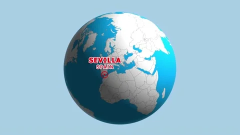 SPAIN SEVILLA ZOOM IN FROM SPACE Stock Footage 177544733