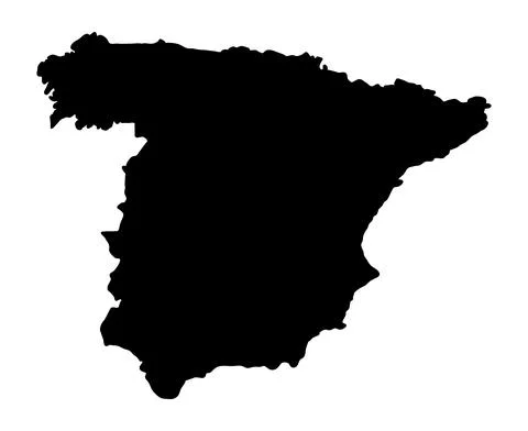Spain Silhouette flag map. Vector illustration of national symbol. Graphic de Stock Illustration