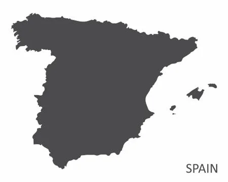 Spain silhouette map Stock Illustration