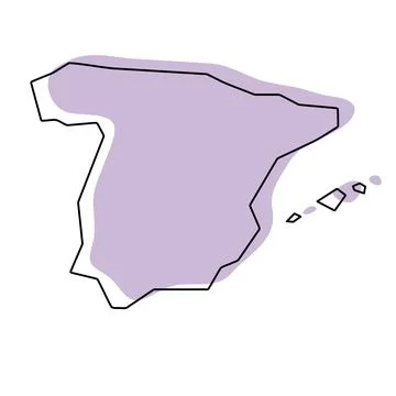 Spain simplified vector map Stock Illustration