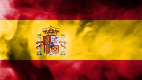 Spain smoke waving flag 動画素材 98270096