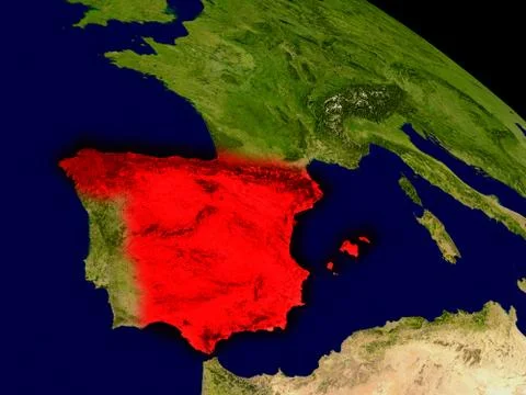 Spain from space Illustrazione stock