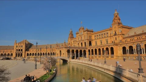 Spain Square 4K Timelapse in Seville City Center. Stock Footage 125724480