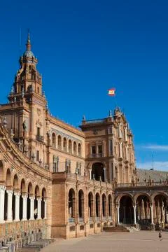 Spain square built for the Ibero-American Exposition of 1929, Sevilla, Andalu Stock Photos